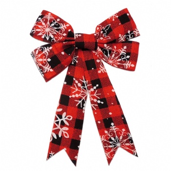 Red Plaid Chrismtas Ribbon Bow