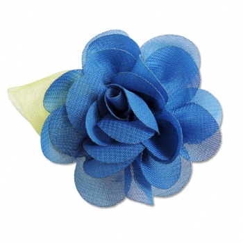 Handmade Green Leaves Chiffon Flower With Magnet Button