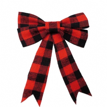 Red Plaid Chrismtas Ribbon Bow