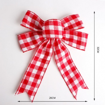 Red Plaid Chrismtas Ribbon Bow