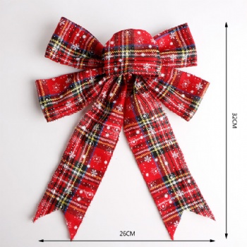 Red Plaid Chrismtas Ribbon Bow