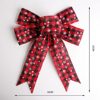 Red Plaid Chrismtas Ribbon Bow