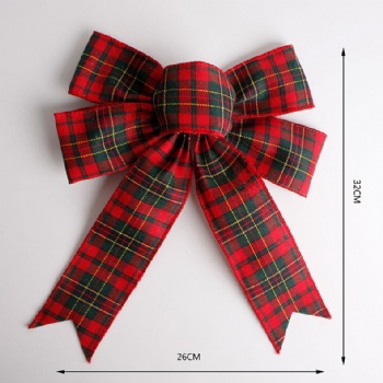 Red Plaid Chrismtas Ribbon Bow